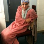 Dressing room shot on Kes (in character!)